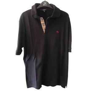 Burberry Unisex Black Polo Shirt Size Medium
